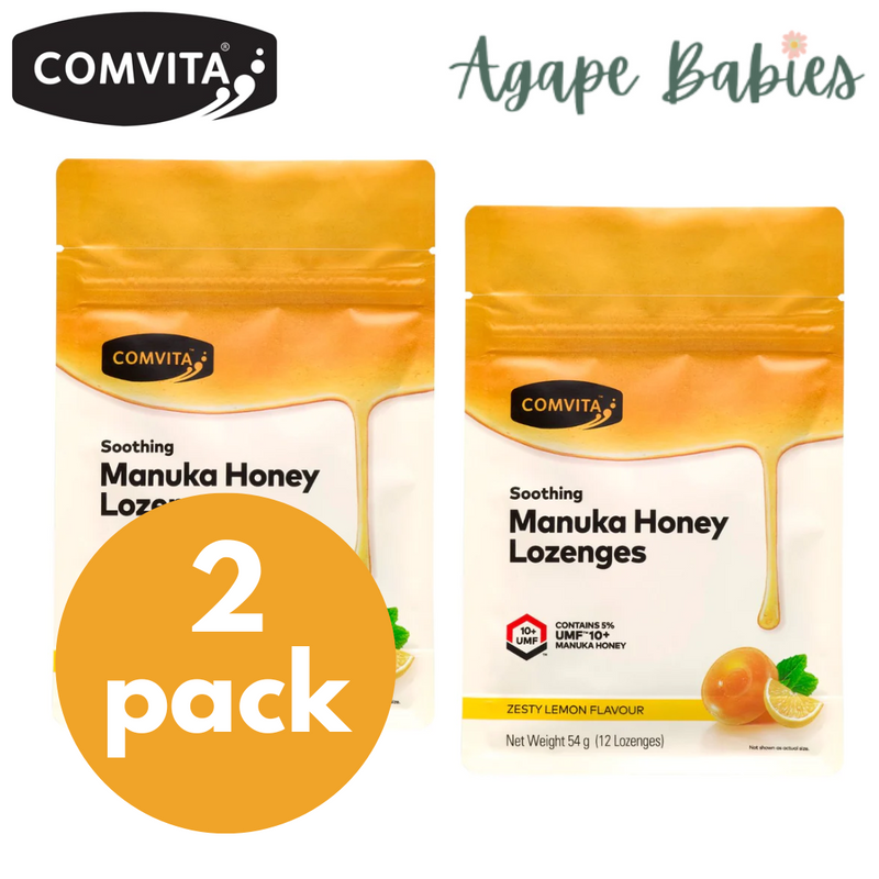 [2-Pack] Comvita Manuka Honey Lozenges - Lemon & Honey, 12s