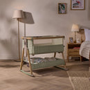 Tutti Bambini Cozee Sense Bedside Crib - Drifted Oak/Eucalyptus + Rocking Bar + CoZee Castors (Bundle pack)