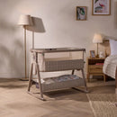 Tutti Bambini Cozee Sense Bedside Crib - Soft Walnut / Cocoa + Rocking Bar + CoZee Castors (Bundle pack)