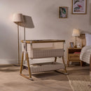 Tutti Bambini Cozee Sense Bedside Crib - Toasted Oak/Sand + Rocking Bar + CoZee Castors (Bundle pack)