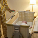 Tutti Bambini Cozee Sense Bedside Crib - Toasted Oak/Sand + Rocking Bar + CoZee Castors (Bundle pack)