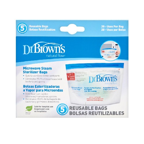 [2-Pack] Dr. Brown's Microwave Steam Sterilizer Bags (5 Bags x 2 = 10 Bags)