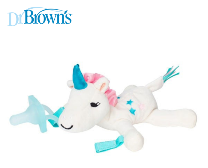 Dr Brown's Lonny Unicorn Lovey W/ Aqua One Piece Pacifier