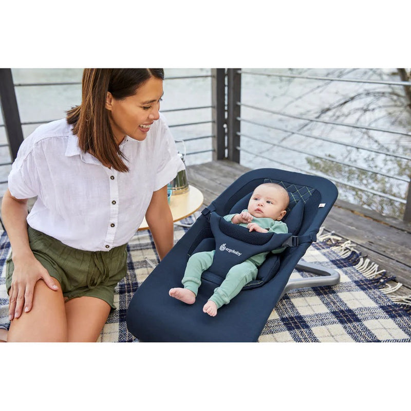 [1 Yr Local Warranty]Ergobaby Evolve 3 in 1 Bouncer - Cool Blue