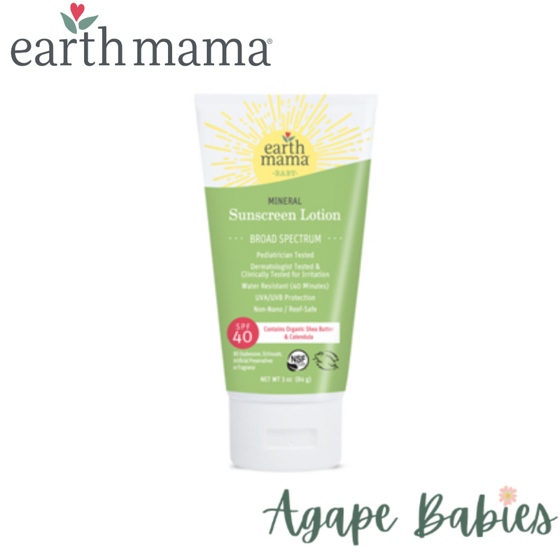 Earth Mama Organic Baby Mineral Sunscreen Lotion SPF40 - 84g (3 oz) Exp: 05/25