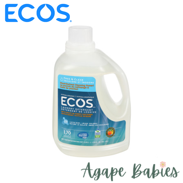 ECOS Hypoallergenic Laundry Detergent - Free And Clear 170oz/5.03L