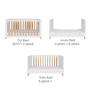 Tutti Bambini Fika Mini Cot Bed - White/Light Oak
