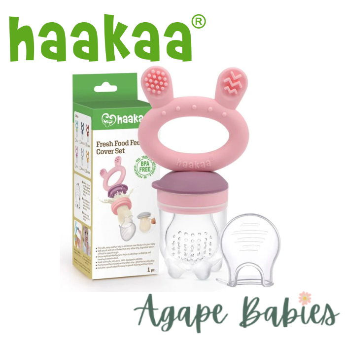 Haakaa Fresh Food Feeder & Cover Set - Pink