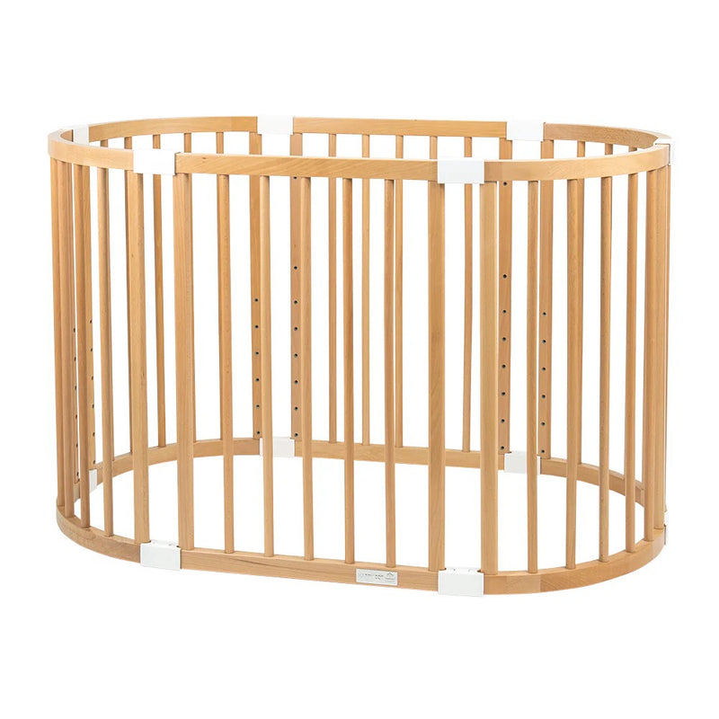 Happy Cot Happy Forever 7-in-1 Convertible Oval Baby Cot - Natural