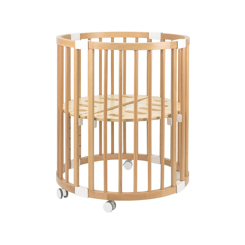 Happy Cot Happy Forever 7-in-1 Convertible Oval Baby Cot - Natural