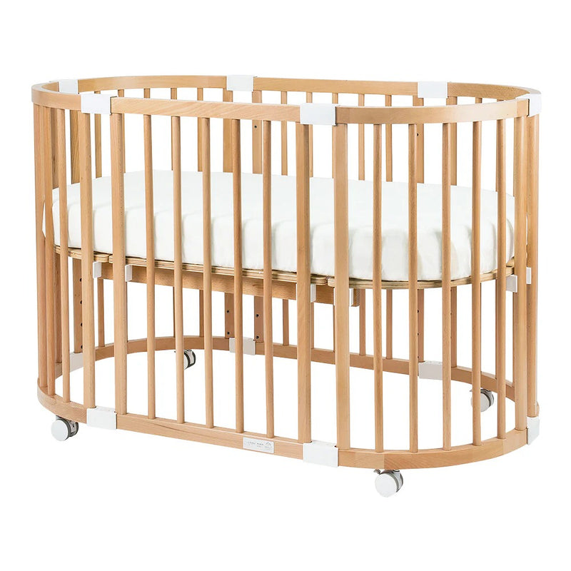 Happy Cot Happy Forever 7-in-1 Convertible Oval Baby Cot - Natural
