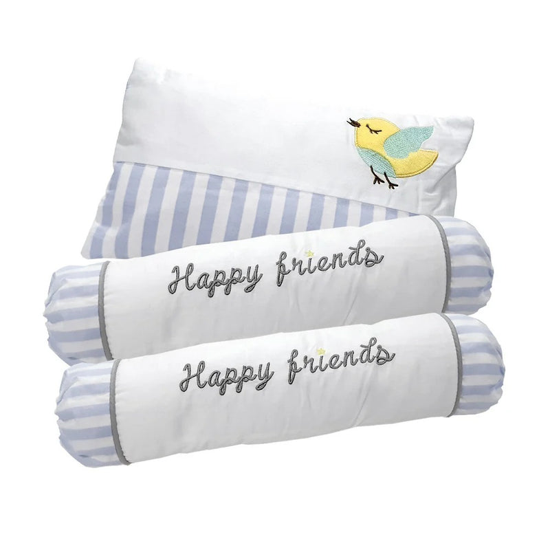 Happy Cot Happy Friends Baby Pillow & Bolster Set - Blue