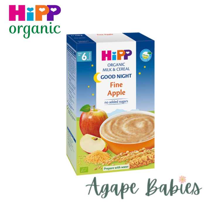 Hipp Organic Good Night Organic Milk & Cereal FINE Apple No Added Sugars 250g (6 Months Up)  Exp: 09/24