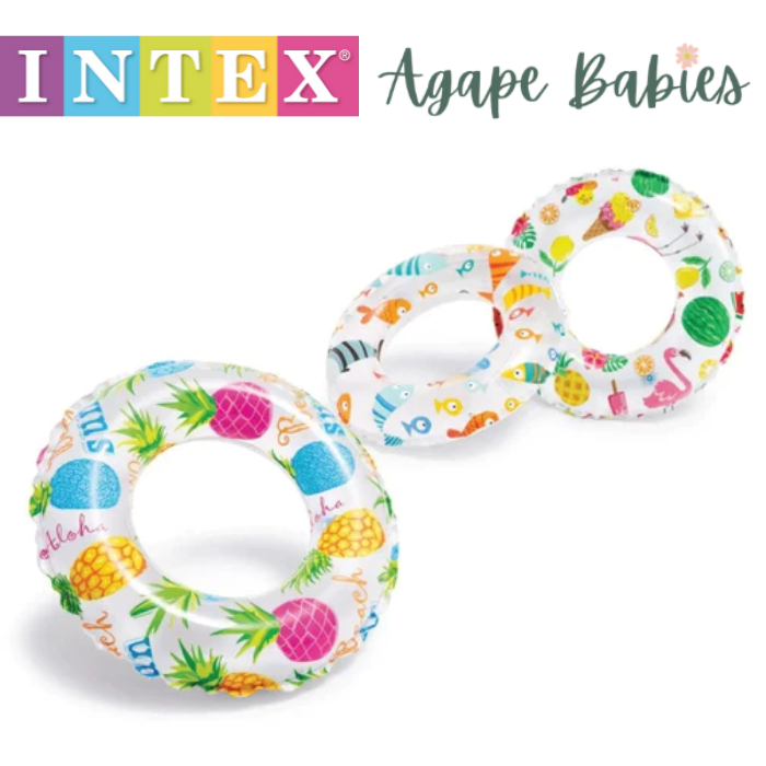 INTEX Lively Print Swim Rings (60cm) - 3 Styles