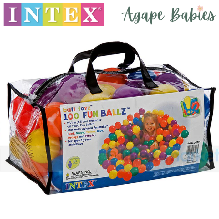 INTEX Small Fun Ballz™ 100pcs 6.6cm balls Ages 2+,Carry Bag