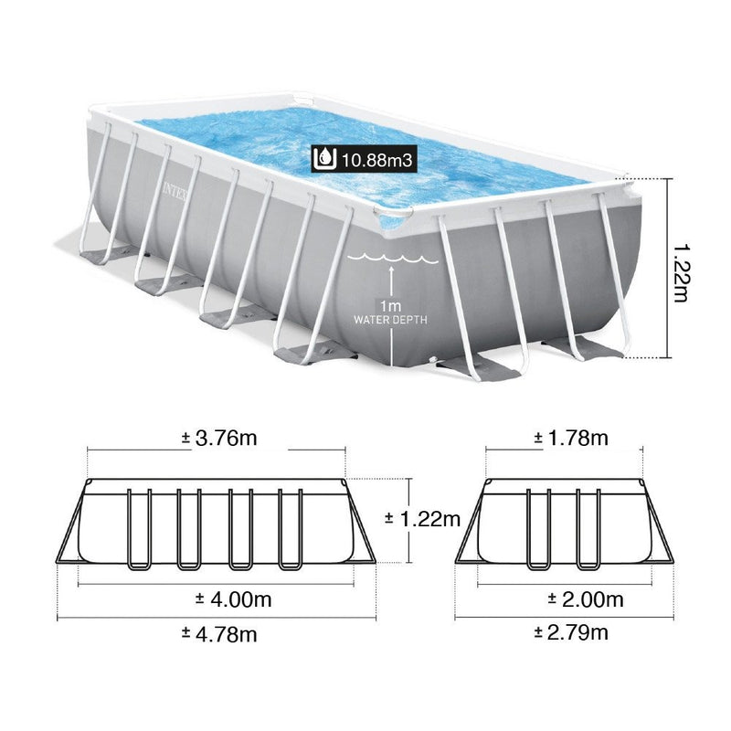 Intex Prism Frame Rectangular Pool Set (4m x 2m x 1.22m)