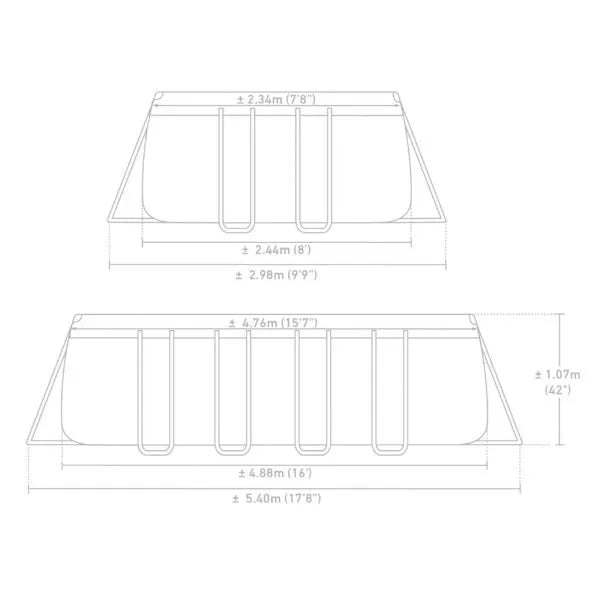 INTEX Prism Frame Rectangular Pool (4.88 x 2.44 x 1m)