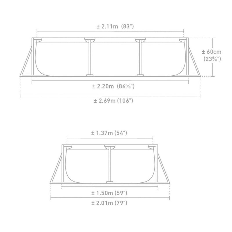 INTEX Pink Rectangular Frame Pool (2.2m x 1.5m x 60cm)
