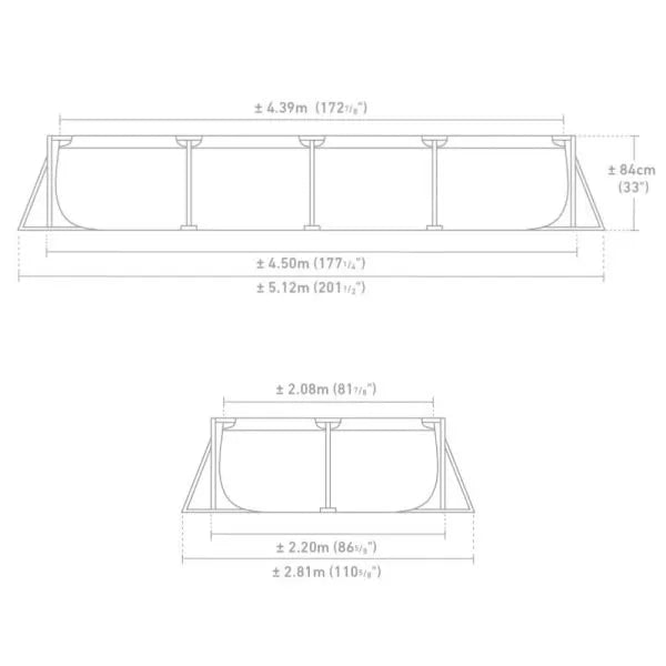 INTEX Rectangular Frame Pool Set (4.5m x 2.2m x 84cm)