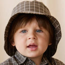 Jamie Kay Organic Cotton Bucket Hat - Variegated Grid Tarmac