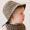 Jamie Kay Organic Cotton Bucket Hat - Variegated Grid Tarmac
