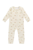 Jamie Kay Organic Cotton Reese Zip Onepiece - Play Ball Cassava