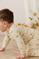 Jamie Kay Organic Cotton Reese Zip Onepiece - Play Ball Cassava