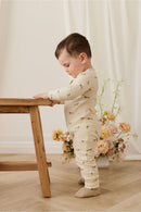 Jamie Kay Organic Cotton Reese Zip Onepiece - Play Ball Cassava