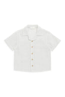 Jamie Kay Organic Cotton Silas Shirt - Mini Pinstripe Parchment/Dawn