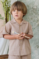Jamie Kay Organic Cotton Silas Shirt - Cabin Check Cocoa