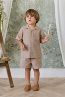 Jamie Kay Organic Cotton Silas Shirt - Cabin Check Cocoa