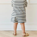 Jamie Kay Organic Cotton Waffle Leith Short - Oliver Stripe Atlantic/Cloud
