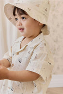 Jamie Kay Organic Cotton Woven Bucket Hat - Sailing Day