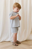 Jamie Kay Pima Cotton Wesley Short - Narrow Stripe Dawn/Cloud