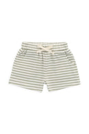 Jamie Kay Pima Cotton Wesley Short - Narrow Stripe Lichen / Cloud
