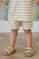 Jamie Kay Pima Cotton Wesley Short - Double Stripe Hay/Cloud