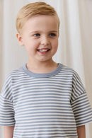 Jamie Kay Pima Cotton Wesley Tee - Narrow Stripe Dawn / Cloud