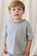 Jamie Kay Pima Cotton Wesley Tee - Narrow Stripe Dawn / Cloud