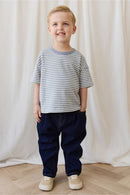 Jamie Kay Pima Cotton Wesley Tee - Narrow Stripe Dawn / Cloud
