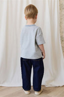 Jamie Kay Pima Cotton Wesley Tee - Narrow Stripe Dawn / Cloud