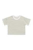 Jamie Kay Pima Cotton Wesley Tee - Narrow Stripe Lichen / Cloud