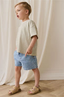 Jamie Kay Pima Cotton Wesley Tee - Narrow Stripe Lichen / Cloud