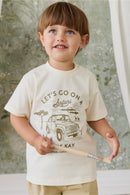 Jamie Kay Organic Cotton Bjorn Tee - Parchment Safari Truck