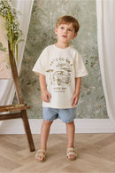 Jamie Kay Organic Cotton Bjorn Tee - Parchment Safari Truck