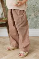 Jamie Kay Organic Cotton Kenji Pant - Double Windowpane Check Oud/Hay