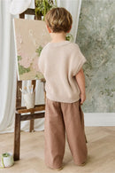Jamie Kay Organic Cotton Kenji Pant - Double Windowpane Check Oud/Hay