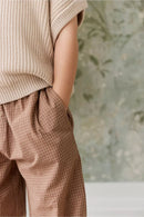 Jamie Kay Organic Cotton Kenji Pant - Double Windowpane Check Oud/Hay
