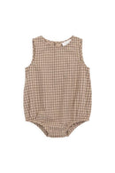 Jamie Kay Organic Cotton Bentley Playsuit - Cabin Check Cocoa