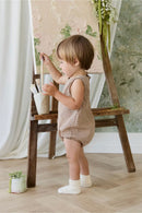 Jamie Kay Organic Cotton Bentley Playsuit - Cabin Check Cocoa