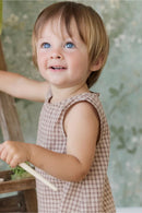 Jamie Kay Organic Cotton Bentley Playsuit - Cabin Check Cocoa